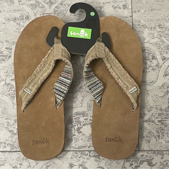 Sanuk Other - Sanuk Men’s Fraid Not Soft Top Flip Flops SZ 13 | NEW